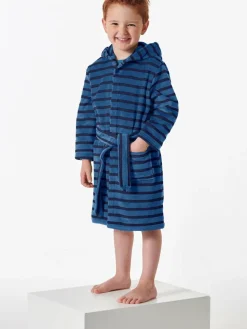 Schiesser Jungen<Jungen Bademantel - Boys World blau gestreift