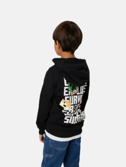 name it Jungen<Jungen Kapuzenpullover schwarz bedruckt