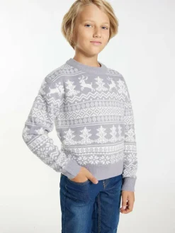Mo Jungen<Jungen (Kids) Pullover grau gemustert