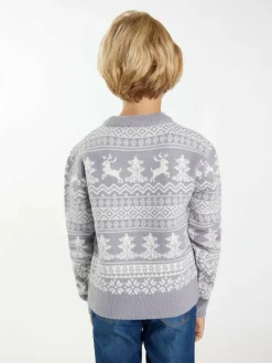 Mo Jungen<Jungen (Kids) Pullover grau gemustert