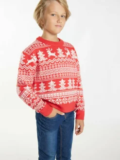 Mo Jungen<Jungen (Kids) Pullover rot gemustert