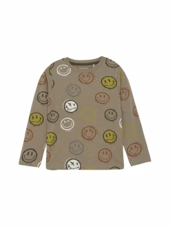Minymo Jungen<Jungen Langarmshirt taupe bedruckt