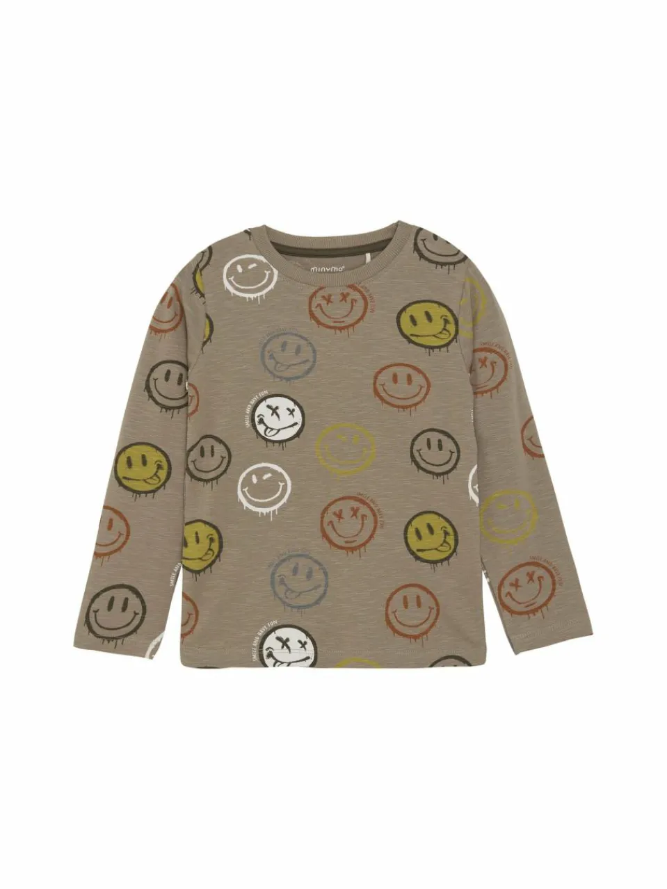 Minymo Jungen<Jungen Langarmshirt taupe bedruckt