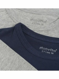 Minymo Jungen<Jungen Langarmshirt blau uni