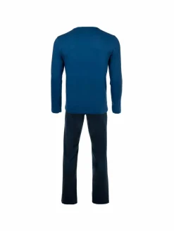 Sanetta Jungen<Jungen Pyjama blau bedruckt