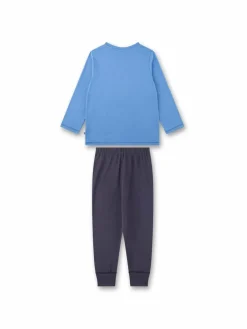 Sanetta Jungen<Jungen Pyjama blau bedruckt