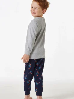 Schiesser Jungen<Jungen Pyjama - Boys World grau bedruckt