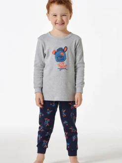 Schiesser Jungen<Jungen Pyjama - Boys World grau bedruckt