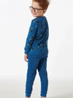 Schiesser Jungen<Jungen Pyjama - Boys World blau bedruckt