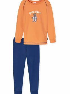 Schiesser Jungen<Jungen Pyjama - Natural Love aprikot bedruckt