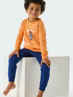 Schiesser Jungen<Jungen Pyjama - Natural Love aprikot bedruckt