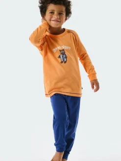 Schiesser Jungen<Jungen Pyjama - Natural Love aprikot bedruckt