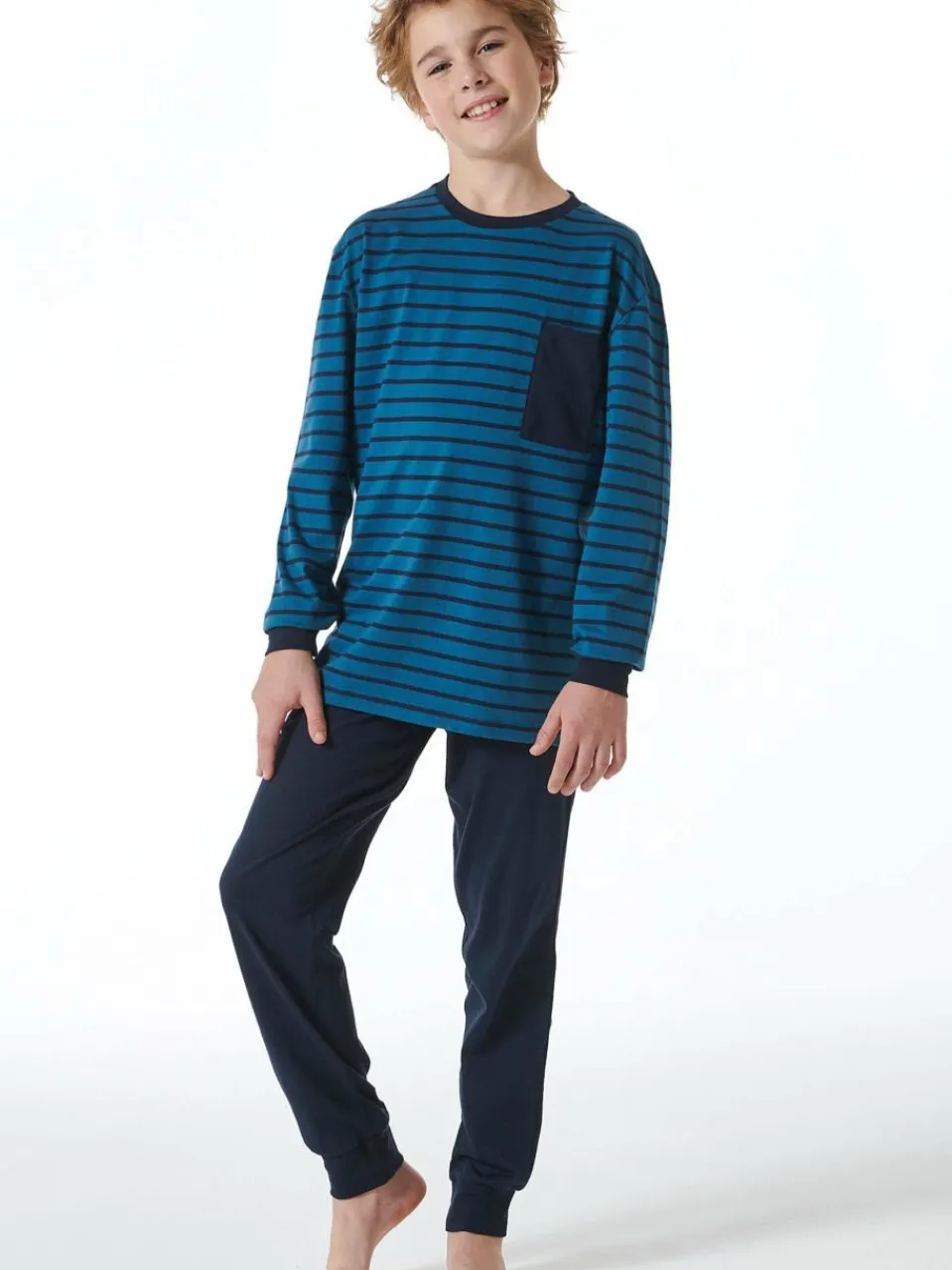 Schiesser Jungen<Jungen Pyjama - Nightwear grün bedruckt