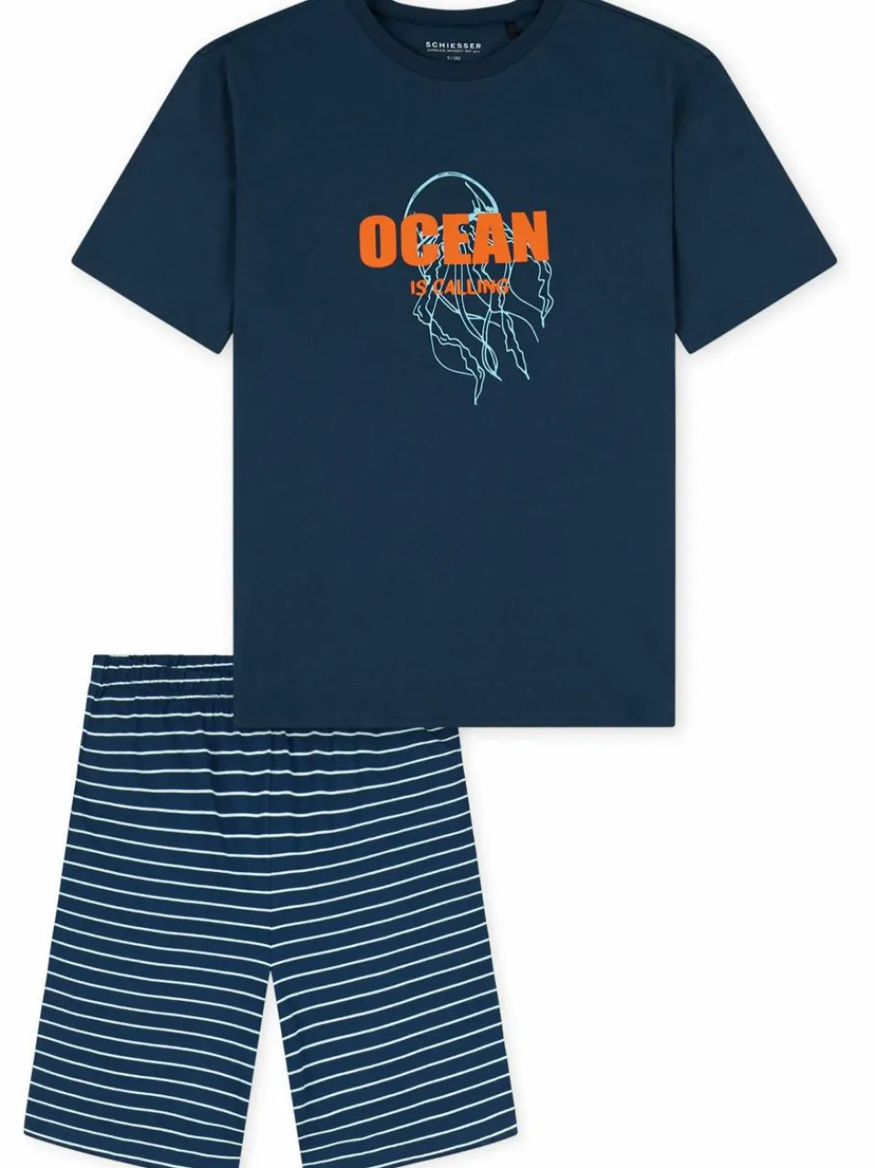 Schiesser Jungen<Jungen Pyjama - Organic Cotton blau bedruckt