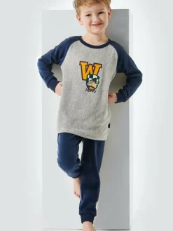 Schiesser Jungen<Jungen Pyjama - Rat Henry grau bedruckt