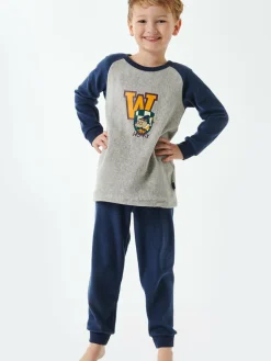 Schiesser Jungen<Jungen Pyjama - Rat Henry grau bedruckt