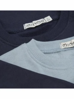 Minymo Jungen<Jungen Rundhalspullover blau uni