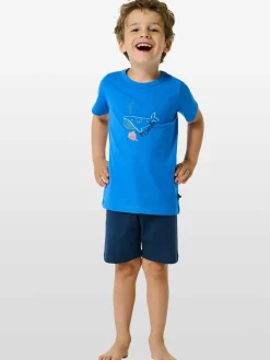 Schiesser Jungen<Jungen Shorty - Boys World blau bedruckt