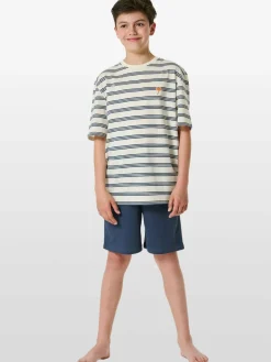 Schiesser Jungen<Jungen Shorty - Nightwear weiß gestreift