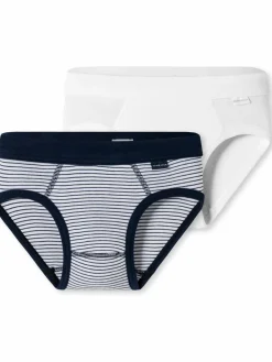 Schiesser Jungen<Jungen Sportslips - 2er-Pack Basic Kids marine bedruckt