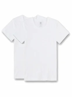 Sanetta Jungen<Jungen Unterhemd 2er Pack weiß uni