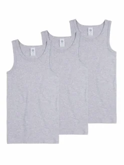 Sanetta Jungen<Jungen Unterhemd 3er Pack hellgrau uni