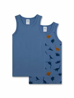 Sanetta Jungen<Jungen Unterhemd 2er Pack blau bedruckt