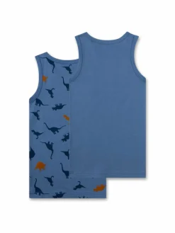 Sanetta Jungen<Jungen Unterhemd 2er Pack blau bedruckt