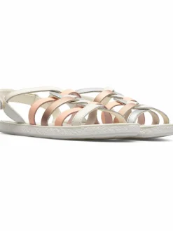 Camper Mädchen<Kids Sandalen - Twins weiß uni