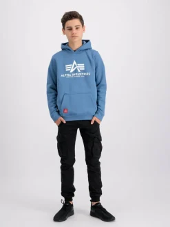 Alpha Industries Jungen<Kinder Kapuzensweatshirt blau bedruckt