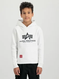 Alpha Industries Jungen<Kinder Kapuzensweatshirt weiß bedruckt