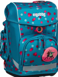 ergobag Jungen<Kinder Schulranzen - cubo light Set blau gemustert