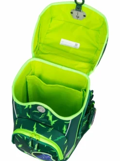 ergobag Jungen<Kinder Schulranzen - cubo light Set LUMI grün gemustert