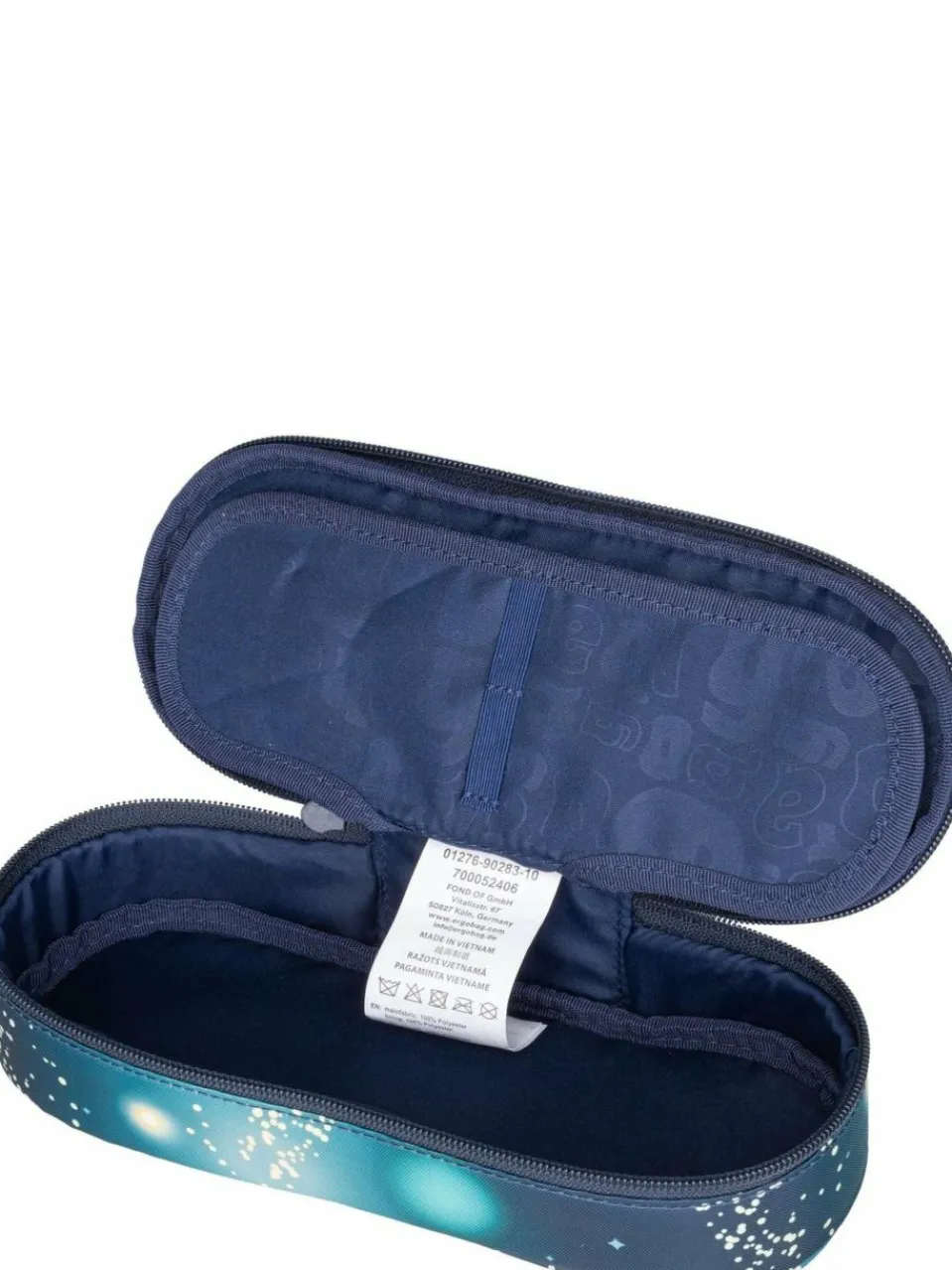 ergobag Jungen<Kinder Schulranzen - cubo Set GLOW blau gemustert