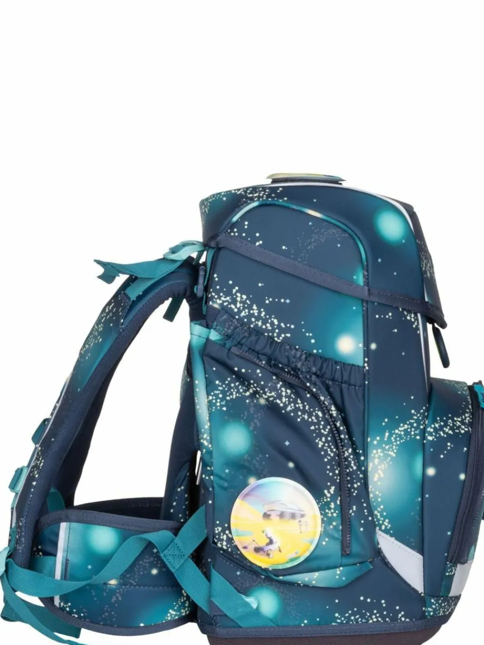 ergobag Jungen<Kinder Schulranzen - cubo Set GLOW blau gemustert