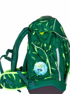 ergobag Jungen|Mädchen<Kinder Schulranzen - maxi Set LUMI grün uni