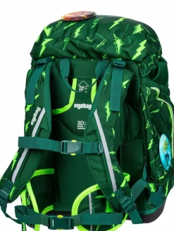 ergobag Jungen<Kinder Schulranzen - pack Set LUMI grün gemustert