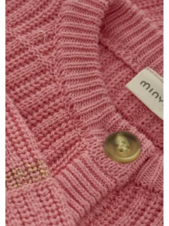Minymo Jungen|Mädchen<Kinder Strickjacke - MICardigan rosa gestreift