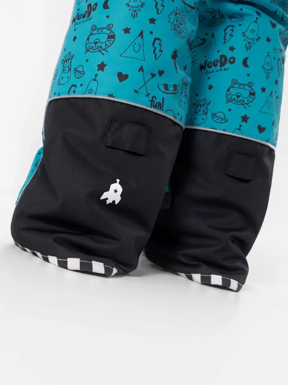 WeeDo Mädchen<Kinder Unisex Schneehose blau bedruckt