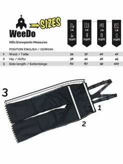 WeeDo Mädchen<Kinder Unisex Schneehose blau uni