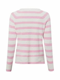 Marie Lund Pullover & Strickjacken<- Damen Strickpullover rosa weiß gestreift