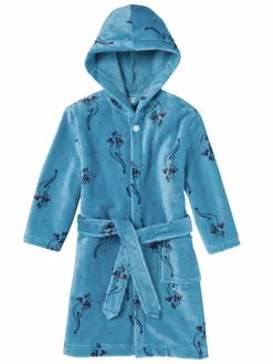 Schiesser Mädchen<Mädchen Bademantel - Girls World blau bedruckt