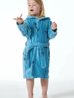 Schiesser Mädchen<Mädchen Bademantel - Girls World blau bedruckt