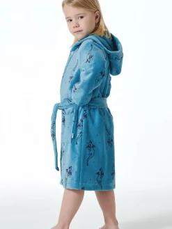 Schiesser Mädchen<Mädchen Bademantel - Girls World blau bedruckt