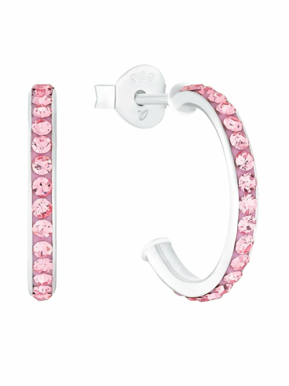 amor Mädchen<Mädchen Creolen silber uni