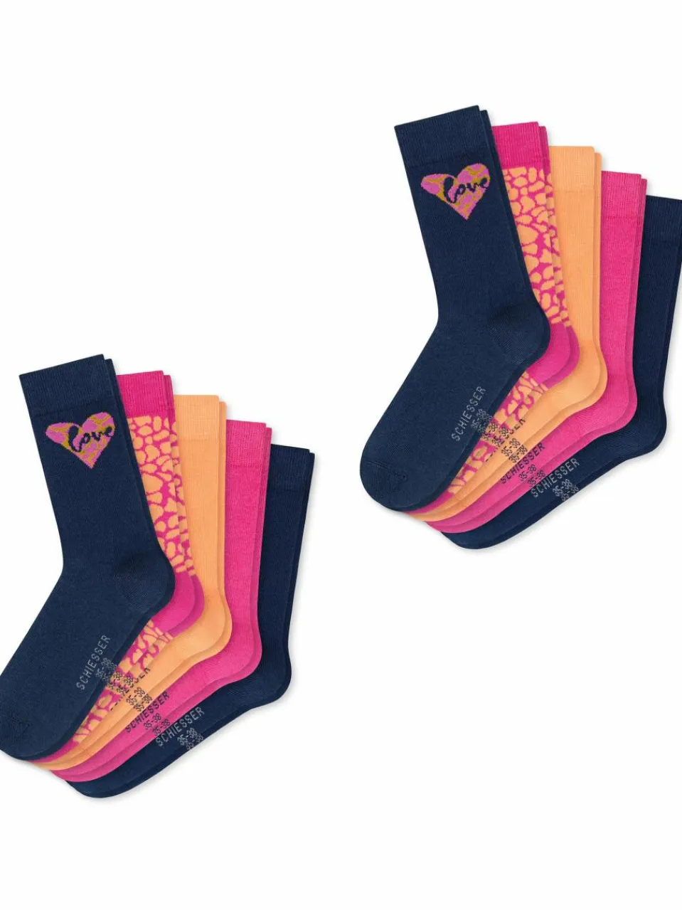 Schiesser Mädchen<Mädchen Freizeitsocken - Muster Mix mehrfarbig bedruckt