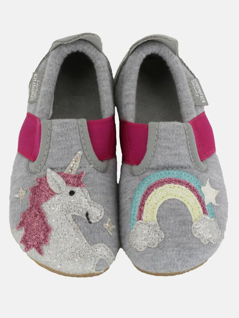 Living Kitzbühel Mädchen<Mädchen Hausschuh - Einhornzauber hellgrau gemustert