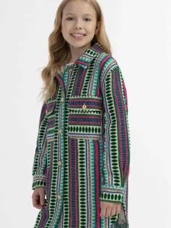 IZIA Mädchen<Mädchen Hemdjacke türkis gemustert