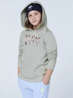 Polo Sylt Mädchen<Mädchen Hoodie hellgrau grau bedruckt