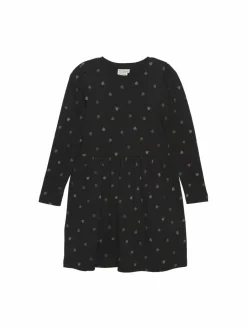 Minymo Mädchen<Mädchen Jerseykleid schwarz gemustert